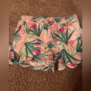 Crown and ivy pink, floral, flamingo print shorts size 8